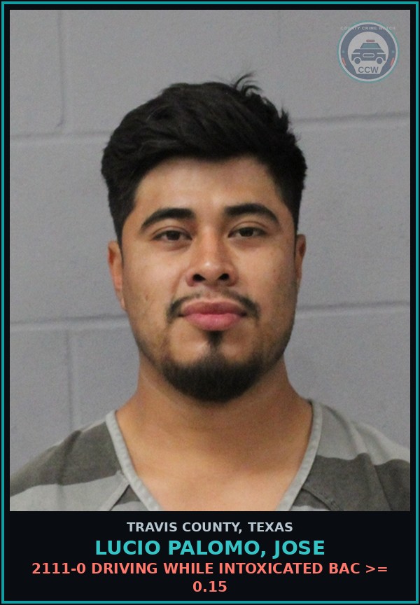 Booking mugshot of Lucio Palomo, Jose in Travis County