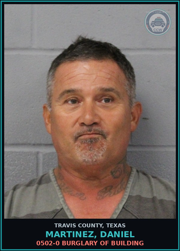 Booking mugshot of Martinez, Daniel in Travis County