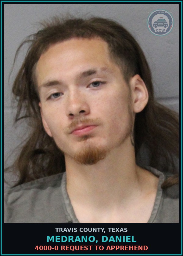 Booking mugshot of Medrano, Daniel in Travis County