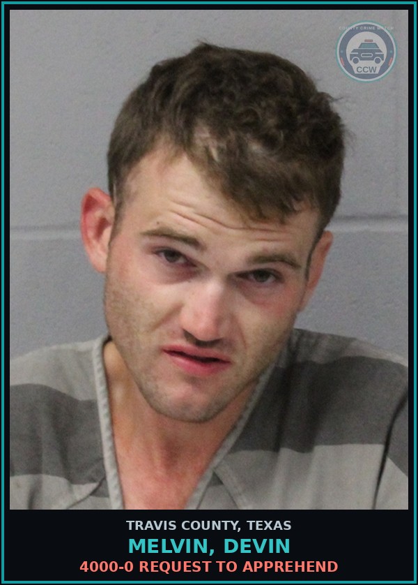 Booking mugshot of Melvin, Devin in Travis County