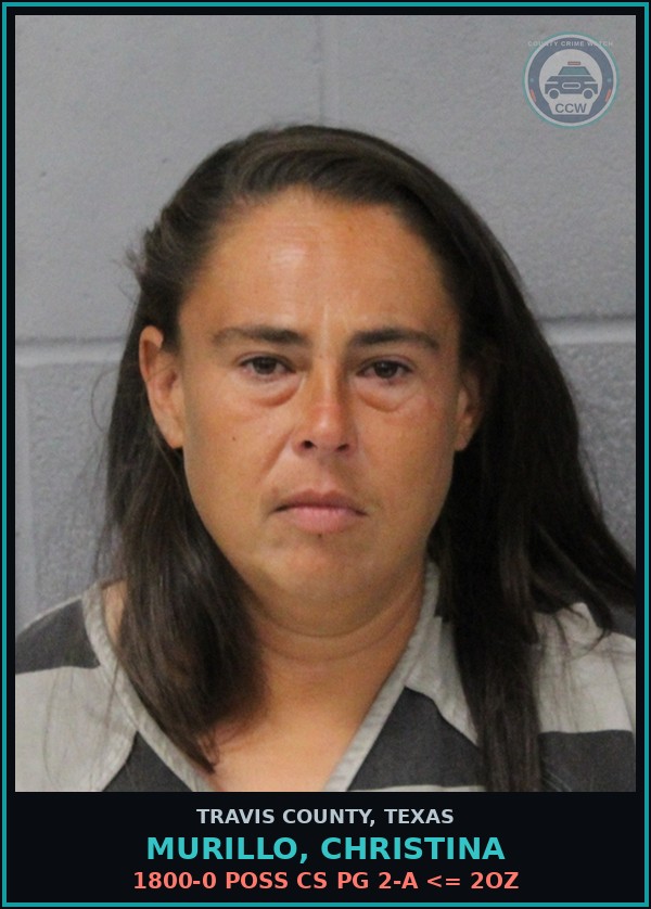 Booking mugshot of Murillo, Christina in Travis County