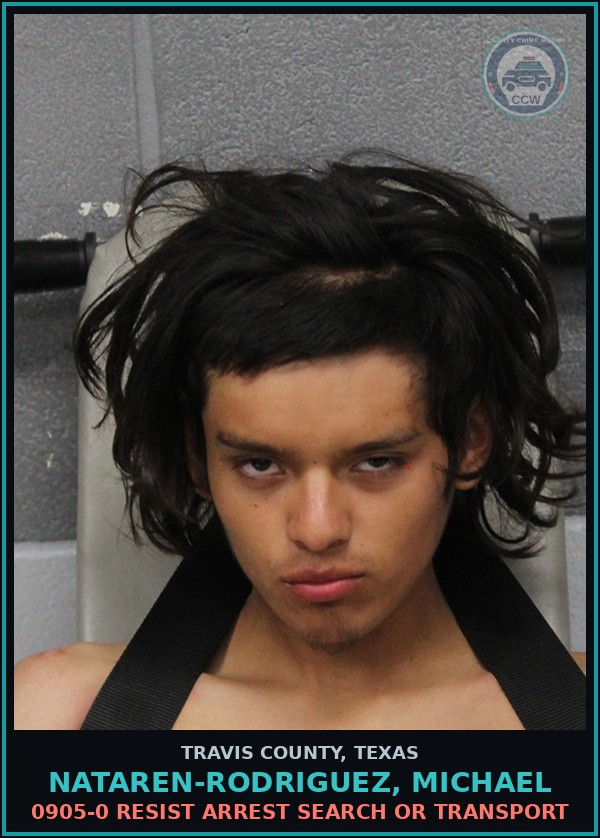 Booking mugshot of Nataren-Rodriguez, Michael in Travis County