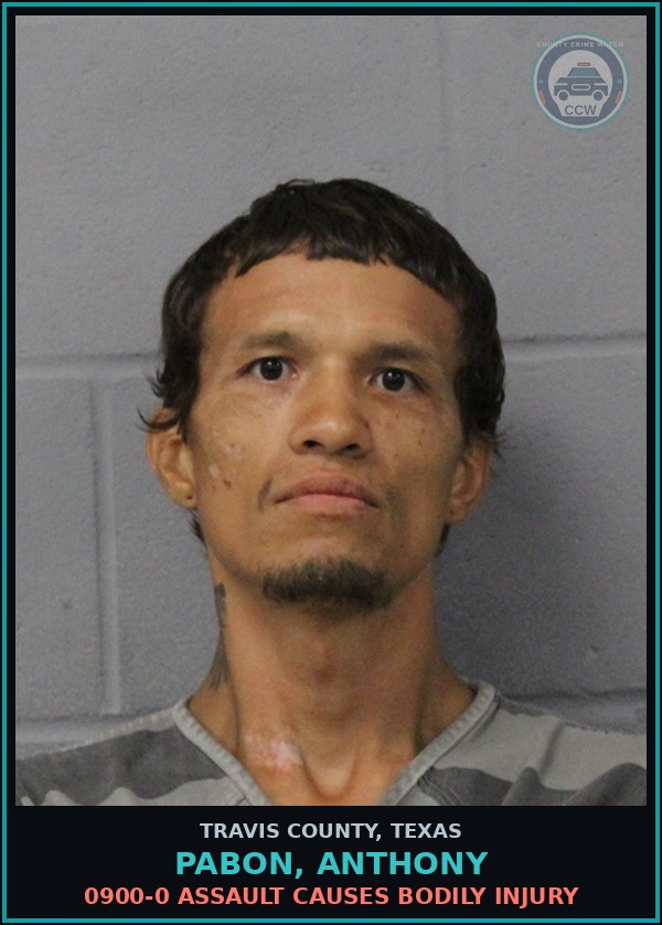 Booking mugshot of Pabon, Anthony in Travis County