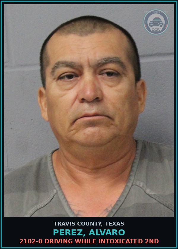 Booking mugshot of Perez, Alvaro in Travis County