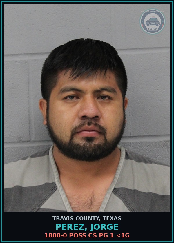 Booking mugshot of Perez, Jorge in Travis County