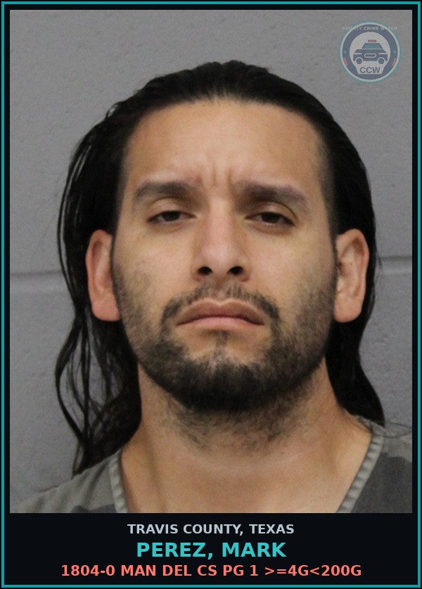 Booking mugshot of Perez, Mark in Travis County