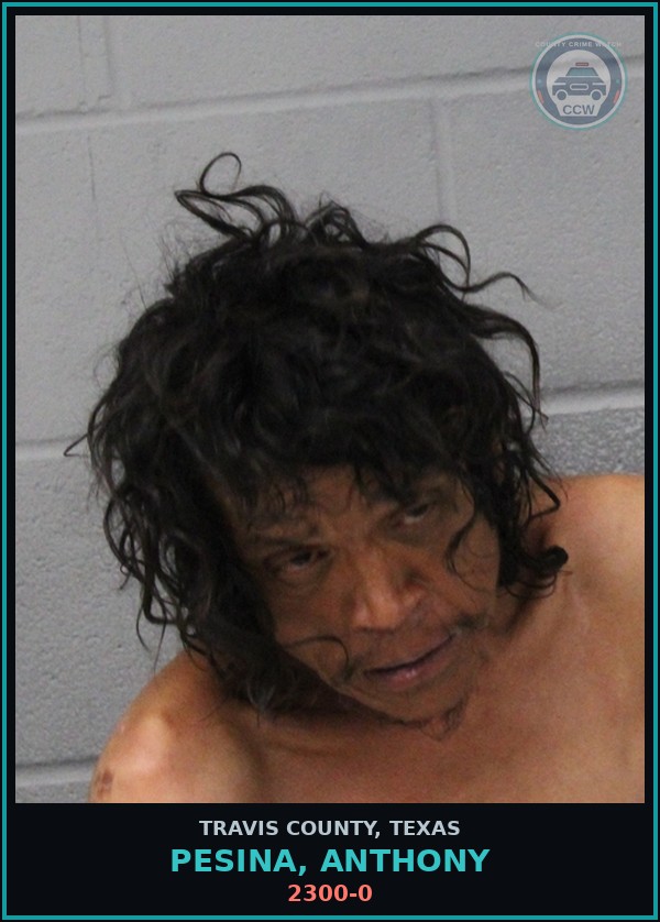 Booking mugshot of Pesina, Anthony in Travis County