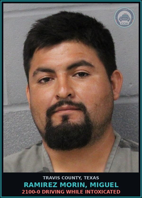 Booking mugshot of Ramirez Morin, Miguel in Travis County