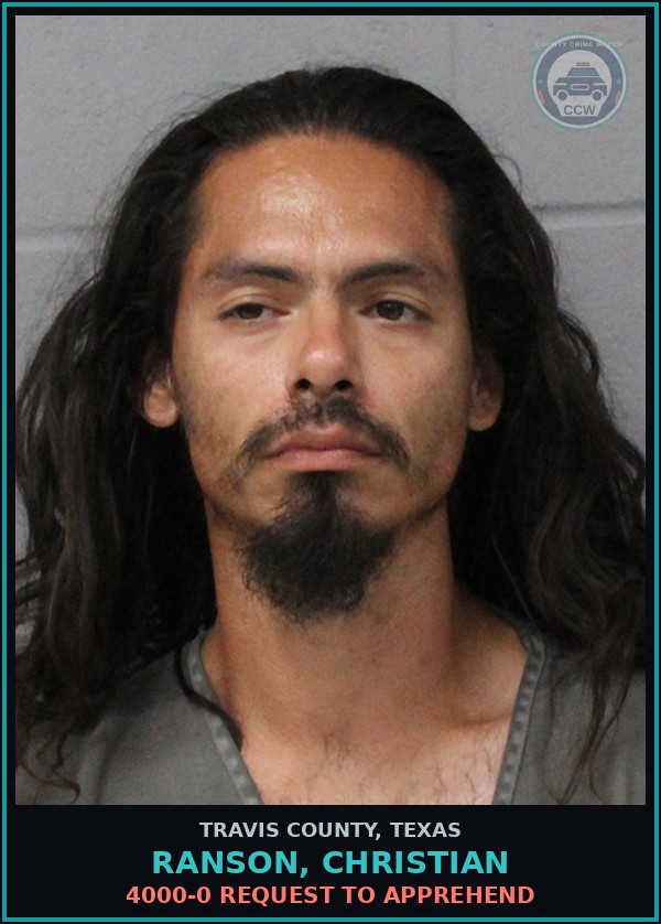 Booking mugshot of Ranson, Christian in Travis County