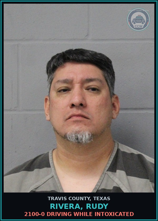 Booking mugshot of Rivera, Rudy in Travis County
