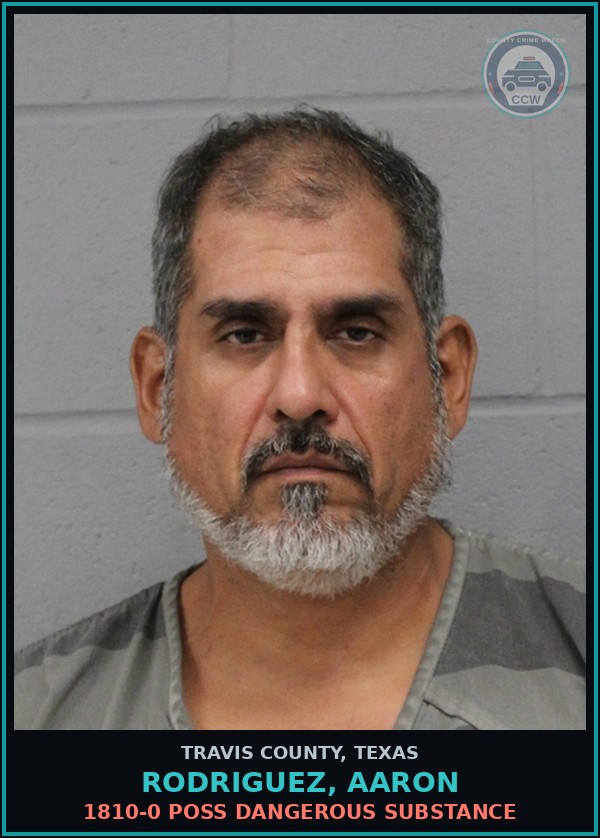 Booking mugshot of Rodriguez, Aaron in Travis County