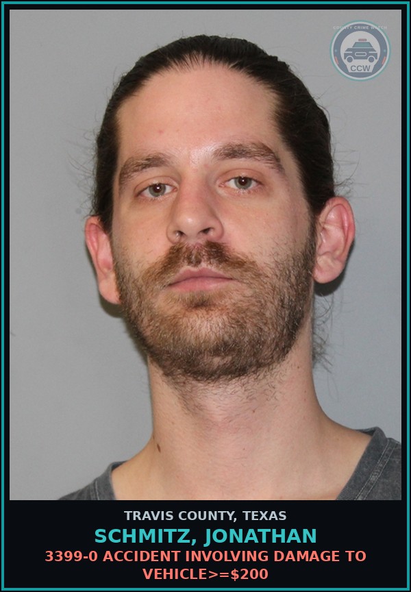 Booking mugshot of Schmitz, Jonathan in Travis County