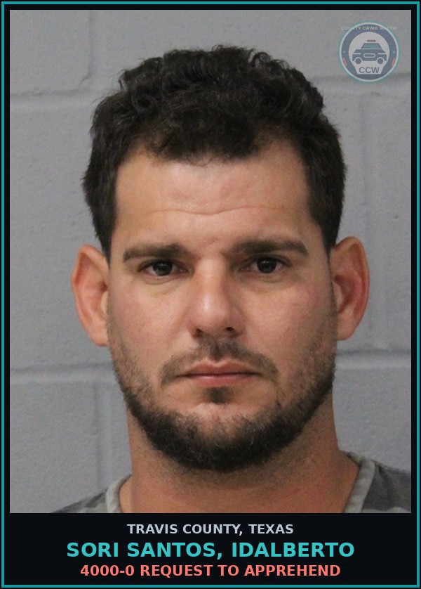 Booking mugshot of Sori Santos, Idalberto in Travis County
