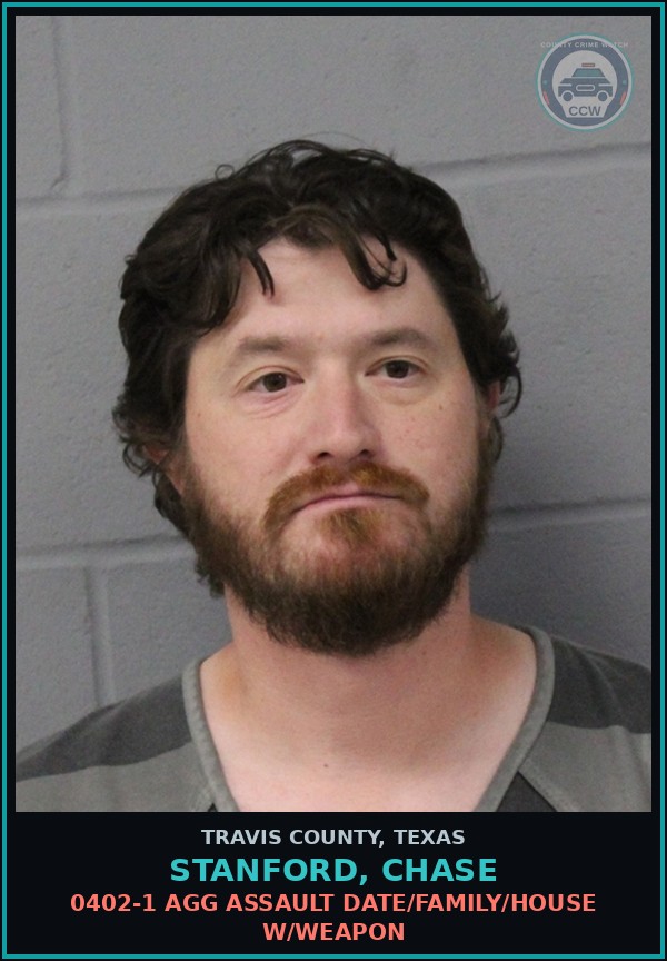 Booking mugshot of Stanford, Chase in Travis County