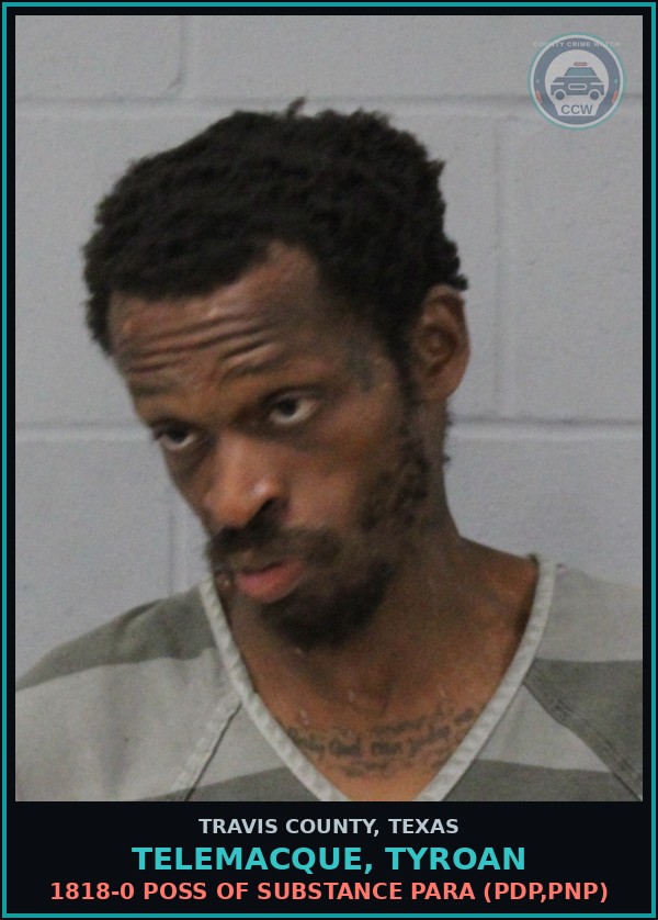 Booking mugshot of Telemacque, Tyroan in Travis County