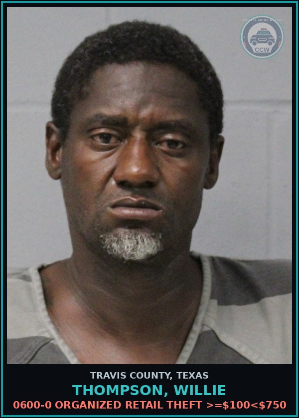 Booking mugshot of Thompson, Willie in Travis County