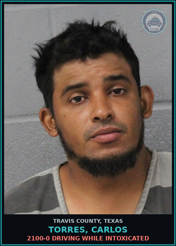 Booking mugshot of Torres, Carlos in Travis County