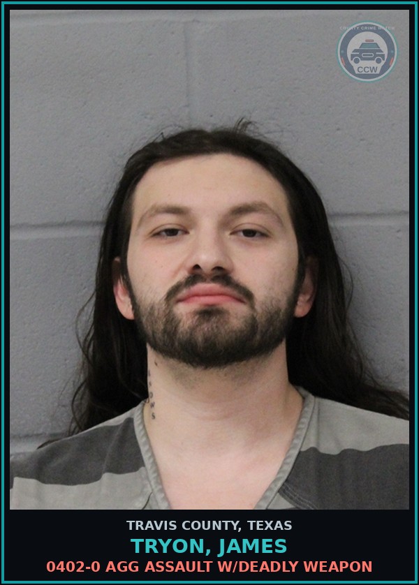 Booking mugshot of Tryon, James in Travis County