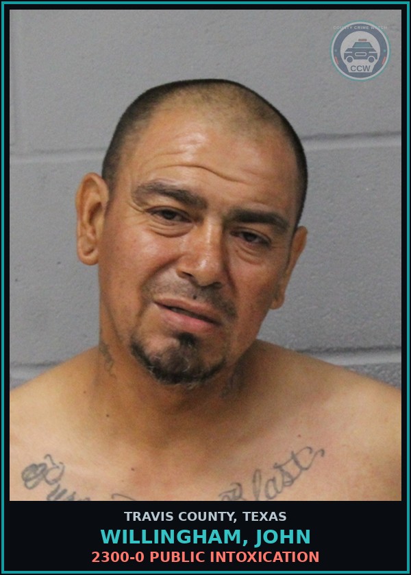 Booking mugshot of Willingham, John in Travis County