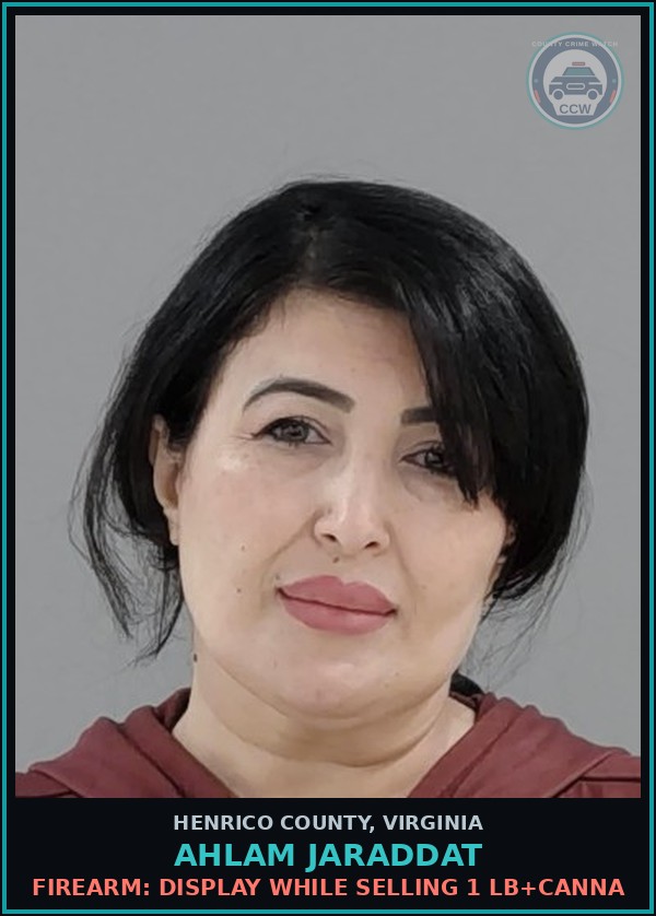 Booking mugshot of Ahlam Jaraddat in Henrico County