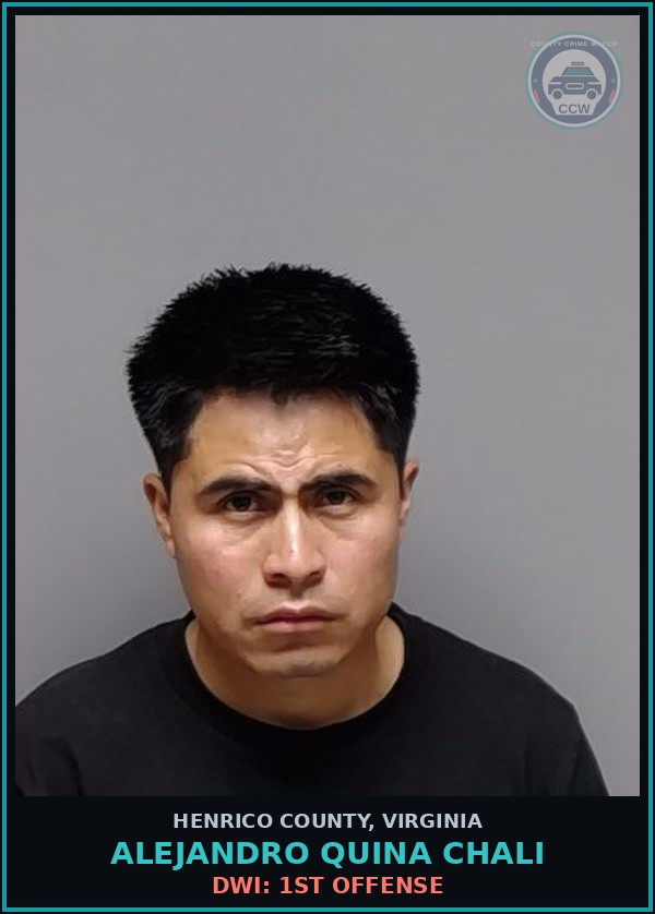 Booking mugshot of Alejandro Quina Chali in Henrico County