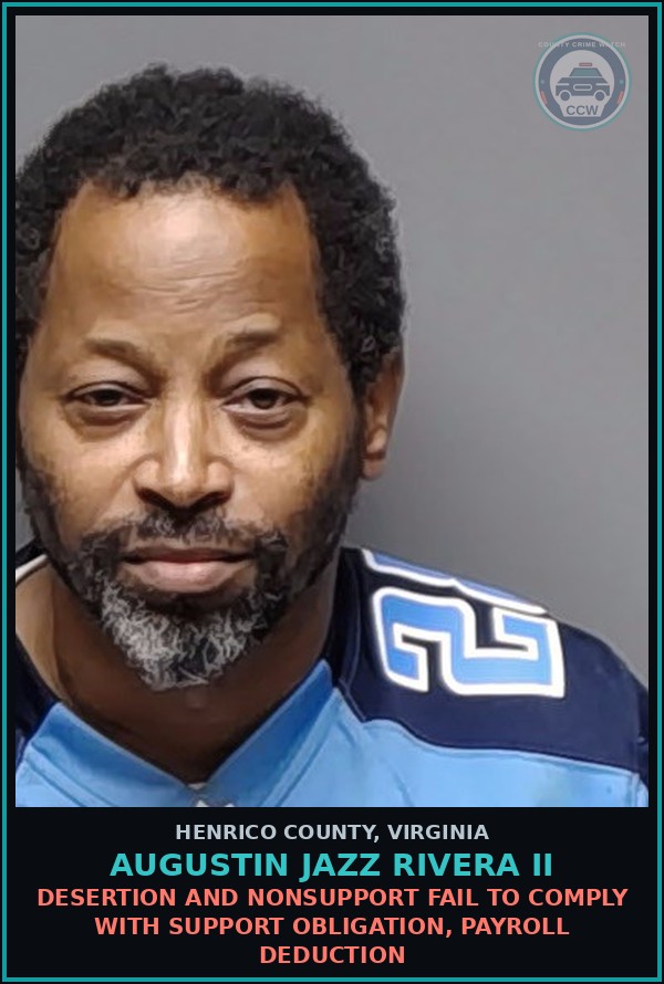 Booking mugshot of Augustin Jazz Rivera Ii in Henrico County