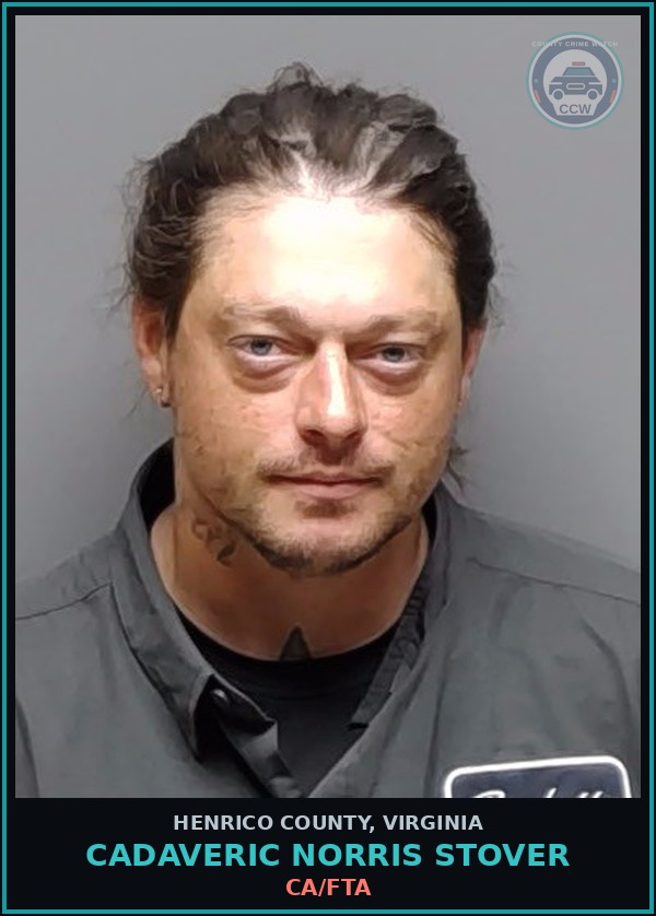 Booking mugshot of Cadaveric Norris Stover in Henrico County