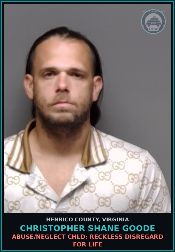 Booking mugshot of Christopher Shane Goode in Henrico County