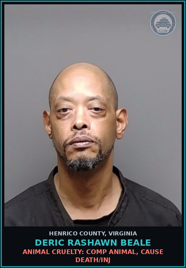 Booking mugshot of Deric Rashawn Beale in Henrico County