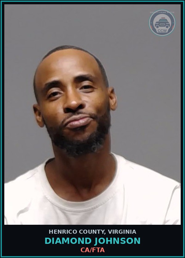 Booking mugshot of Diamond Johnson in Henrico County