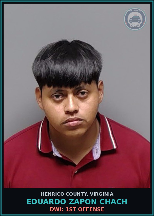 Booking mugshot of Eduardo Zapon Chach in Henrico County