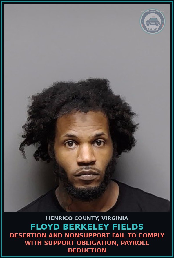 Booking mugshot of Floyd Berkeley Fields in Henrico County
