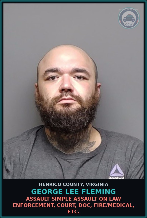 Booking mugshot of George Lee Fleming in Henrico County