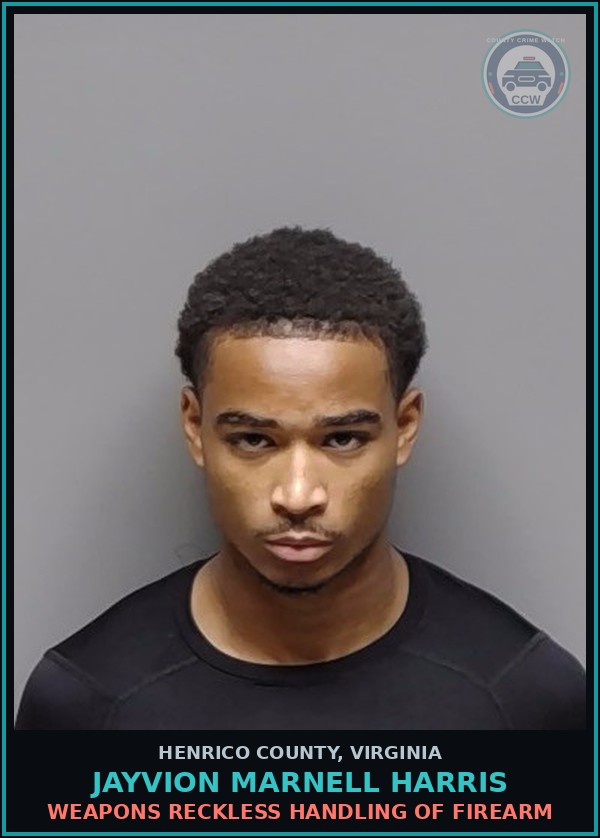 Booking mugshot of Jayvion Marnell Harris in Henrico County
