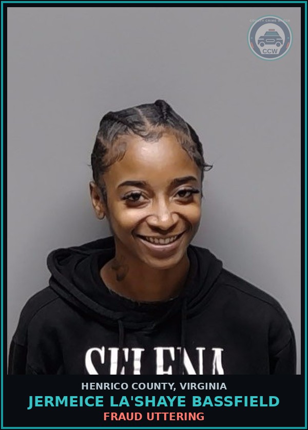 Booking mugshot of Jermeice La'Shaye Bassfield in Henrico County