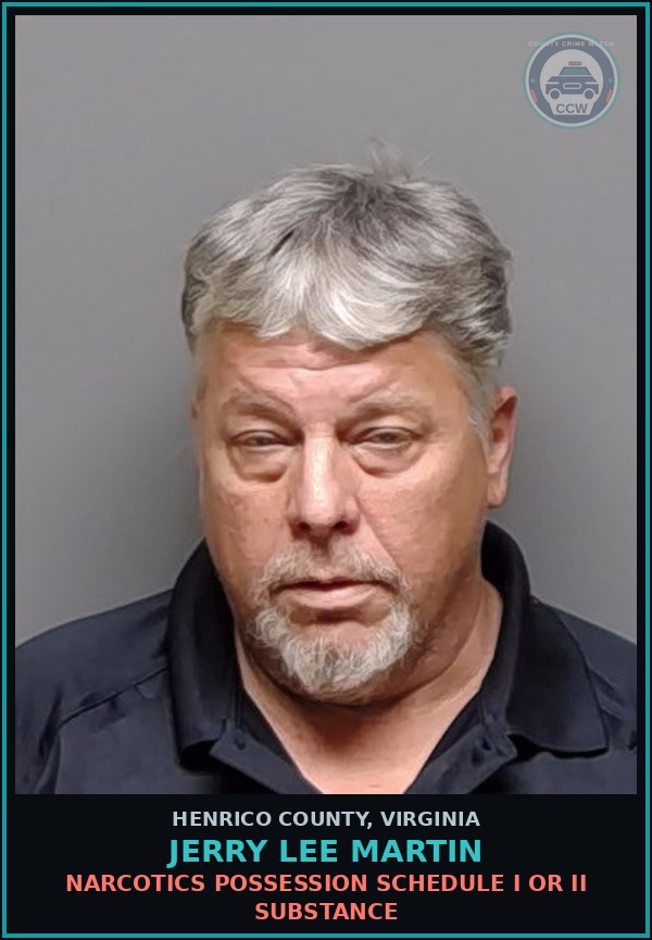 Booking mugshot of Jerry Lee Martin in Henrico County