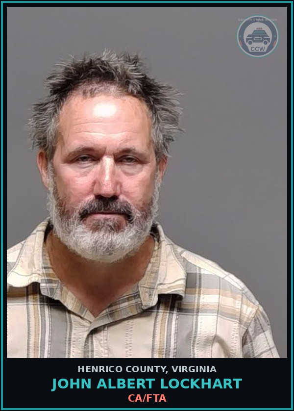 Booking mugshot of John Albert Lockhart in Henrico County