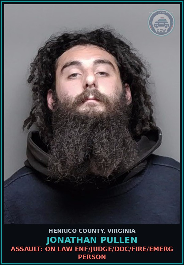 Booking mugshot of Jonathan Pullen in Henrico County