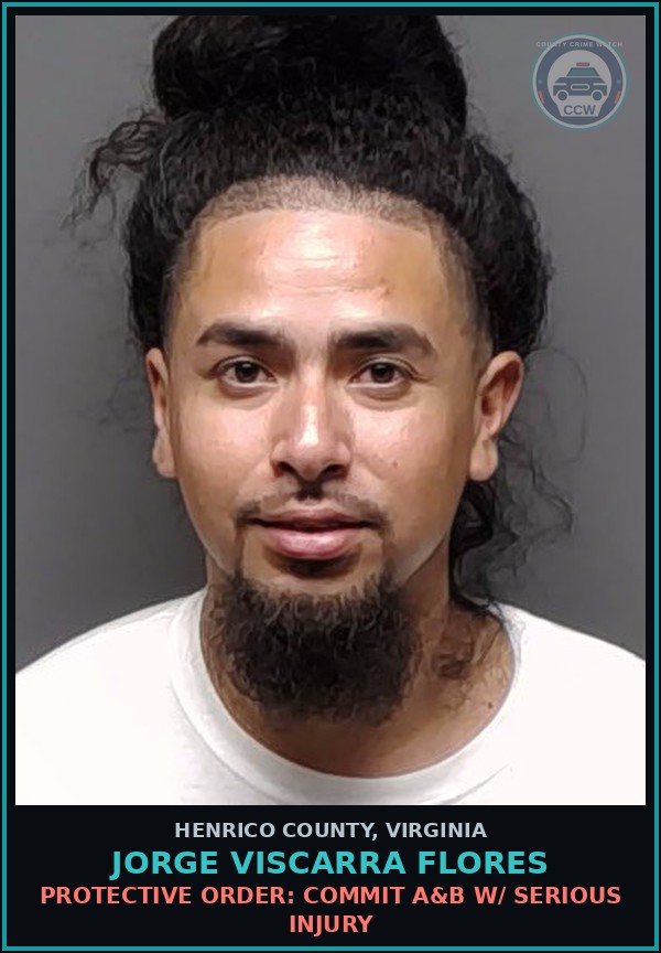 Booking mugshot of Jorge Viscarra Flores in Henrico County