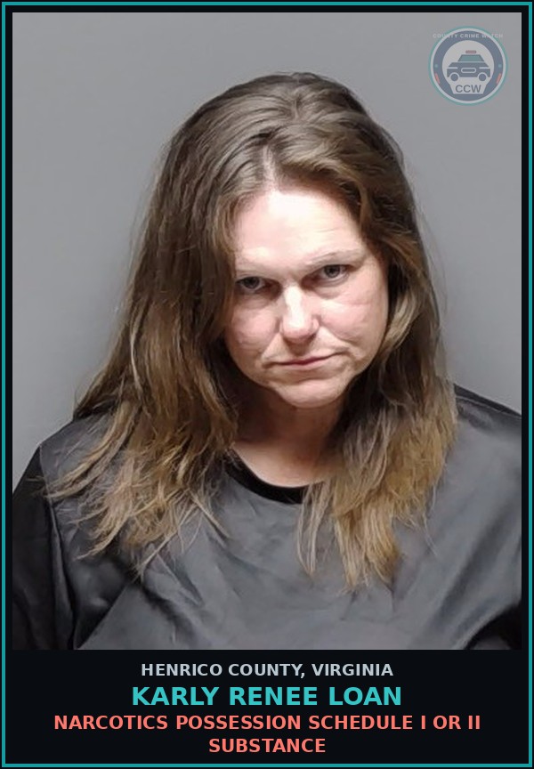 Booking mugshot of Karly Renee Loan in Henrico County