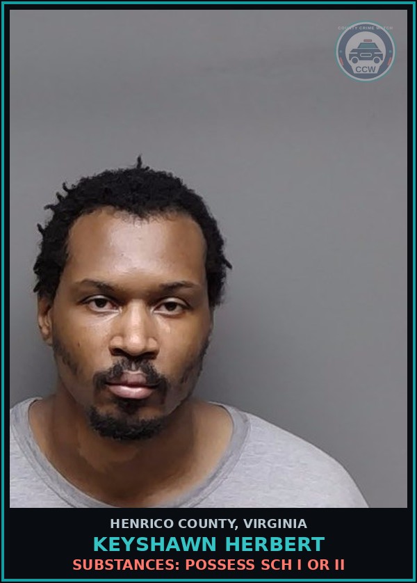 Booking mugshot of Keyshawn Herbert in Henrico County