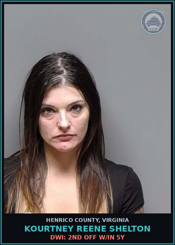 Booking mugshot of Kourtney Reene Shelton in Henrico County