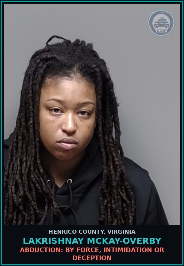 Booking mugshot of Lakrishnay Mckay-Overby in Henrico County