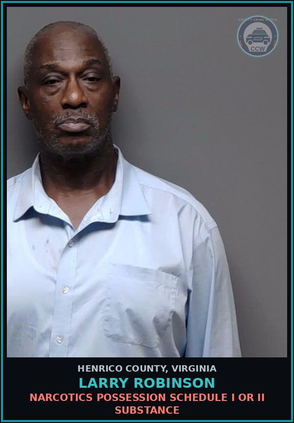 Booking mugshot of Larry Robinson in Henrico County