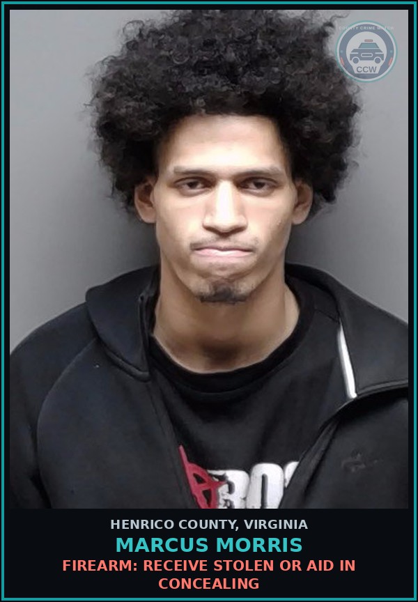 Booking mugshot of Marcus Morris in Henrico County