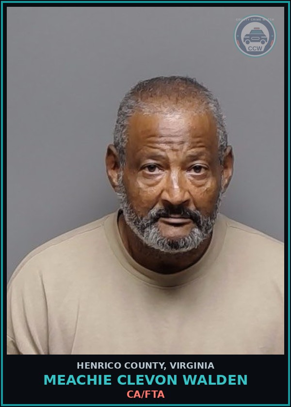 Booking mugshot of Meachie Clevon Walden in Henrico County