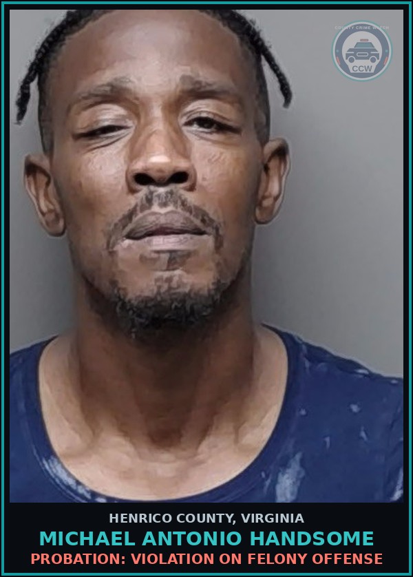 Booking mugshot of Michael Antonio Handsome in Henrico County