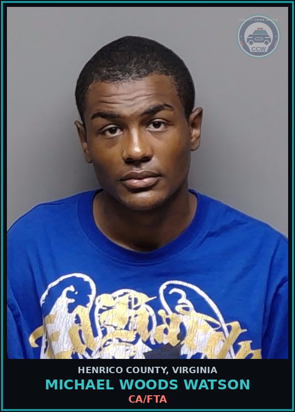 Booking mugshot of Michael Woods Watson in Henrico County