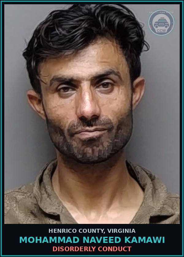 Booking mugshot of Mohammad Naveed Kamawi in Henrico County