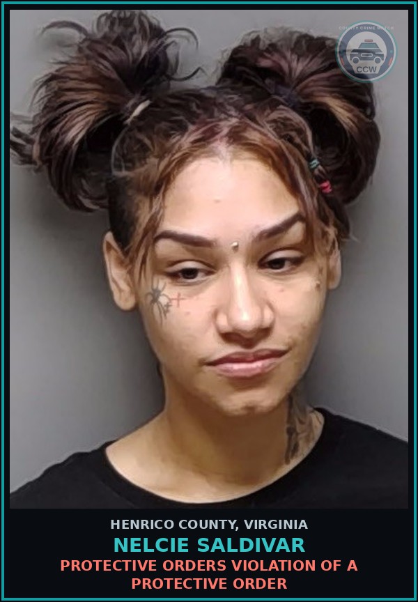 Booking mugshot of Nelcie Saldivar in Henrico County